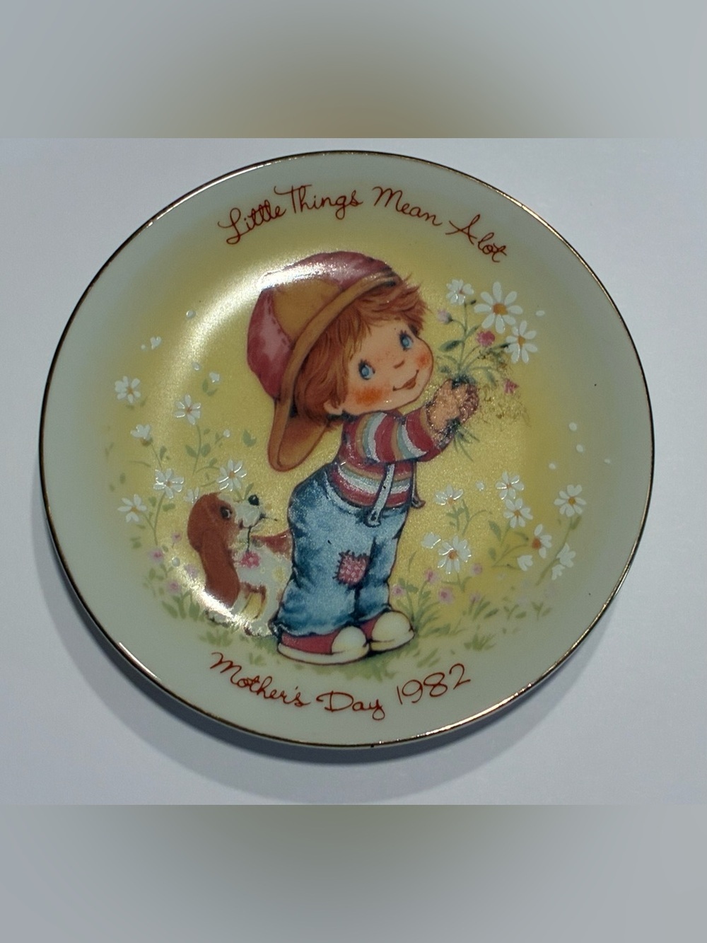 Vintage 1982 Avon Mother’s Day Plate Little Things Mean A Lot Trinket Decor
